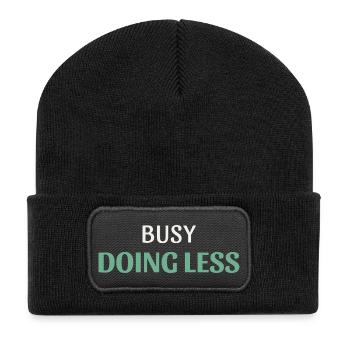 Busy Doing Less - Recycled Patch Beanie - black - Front
