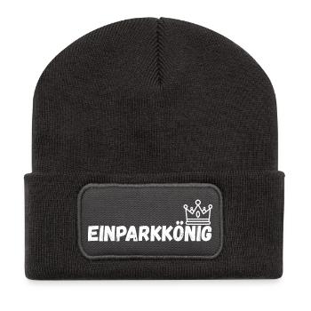 Einparkkonig_schwarz - Recycled Patch Beanie - dark grey - Front
