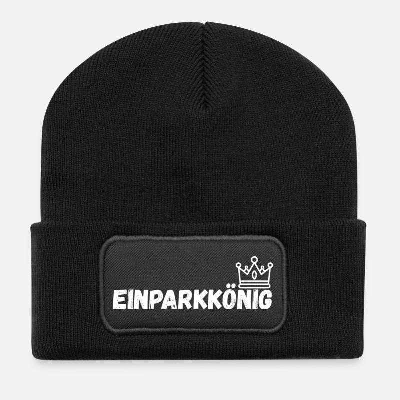 Einparkkonig_schwarz - Recycelte Patch Beanie - Schwarz