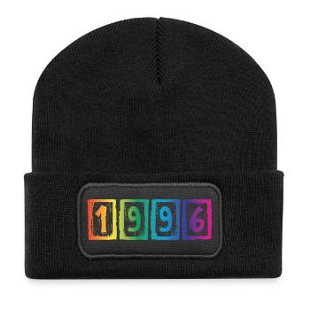 Vintage 1996 - Recycelte Patch Beanie - Schwarz - Vorne