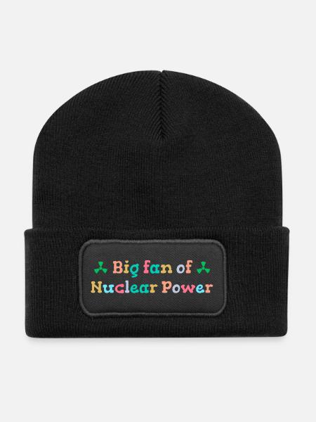 Großer Fan von Kernenergie - Recycelte Patch Beanie - Schwarz