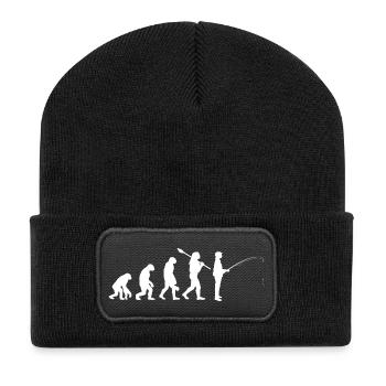 Évolution de la silhouette de pêche humaine - Beanie recyclé à patch - noir - Devant