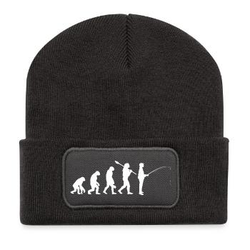 Entwicklung der Silhouette des Menschenfischens - Recycelte Patch Beanie - Dunkelgrau - Vorne