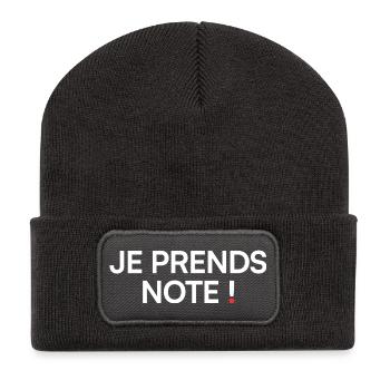 I take note of the humor meeting office - Recycled Patch Beanie - dark grey - Front