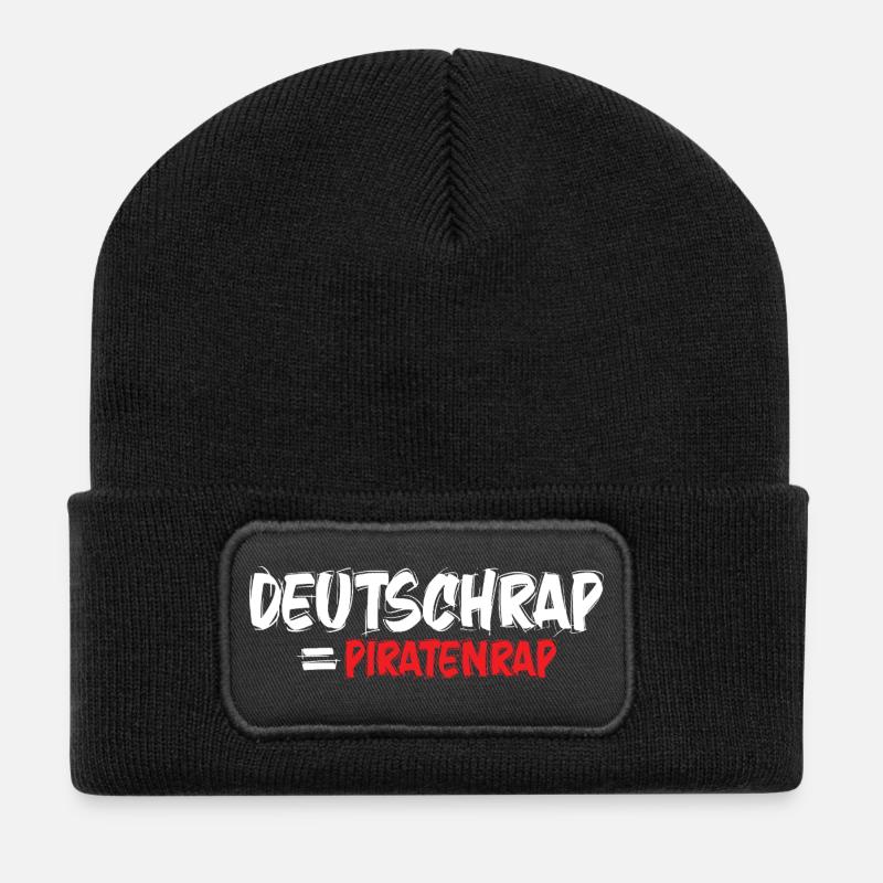 Piratenmusik-hiphop-deutschrap_rap1 - Recycelte Patch Beanie - Schwarz