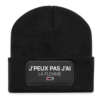 I CAN'T, I'M LAZY. | Humor - Recycled Patch Beanie - black - Front