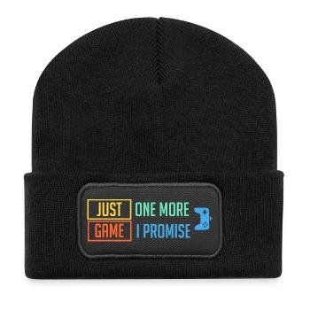 Plus qu’un match - Beanie recyclé à patch - noir - Devant