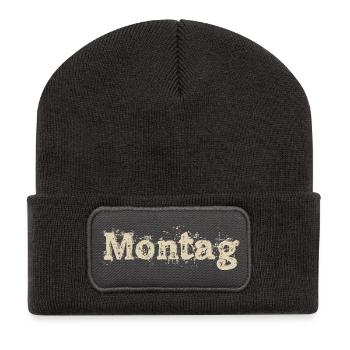 Montag - Recycelte Patch Beanie - Dunkelgrau - Vorne