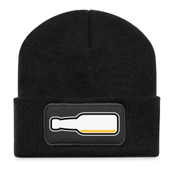 Bouteille de bière vide (Symbole bière bière / 3C) - Beanie recyclé à patch - noir - Devant
