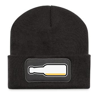 Bouteille de bière vide (Symbole bière bière / 3C) - Beanie recyclé à patch - charbon - Devant