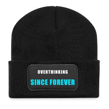 Trop réfléchir depuis l’humour de la chemise pour toujours - Beanie recyclé à patch - noir - Devant