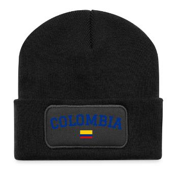 Colombia Flag Design Blue - Recycled Patch Beanie - black - Front