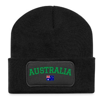 Drapeau de design australien vert - Beanie recyclé à patch - noir - Devant