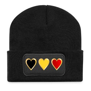 Belgique Cœur - Beanie recyclé à patch - noir - Devant