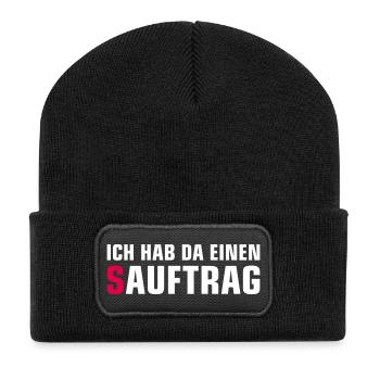 Single Status Minimalist T-Shirt - Recycelte Patch Beanie - Schwarz - Vorne