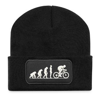 Gravel Bike Evolution - Recycelte Patch Beanie - Schwarz - Vorne