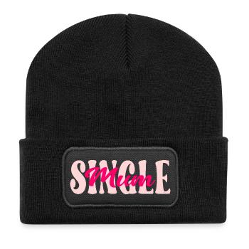 Maman célibataire britannique - Beanie recyclé à patch - noir - Devant