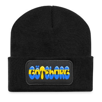 Göteborg Retro bubbles Stadtname Schweden - Recycelte Patch Beanie - Schwarz - Vorne