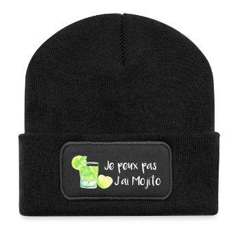 mojito - Beanie recyclé à patch - noir - Devant
