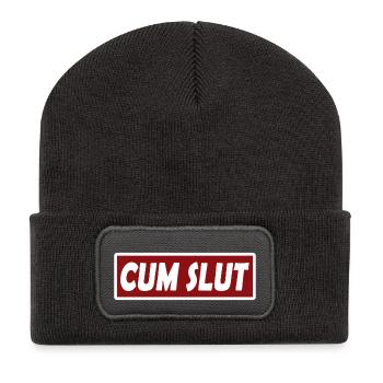 fils brut chapeau - Beanie recyclé à patch - charbon - Devant