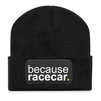 because racecar - Recycelte Patch Beanie - Schwarz - Vorne