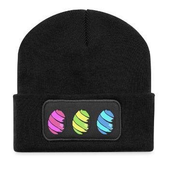 Les oeufs de Pâques oeufs de ostern75 Oeufs - Beanie recyclé à patch - noir - Devant