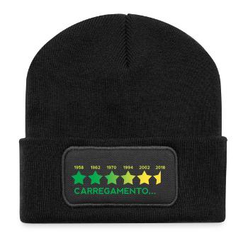 Campeão do mundo Brasil carregamento... - Recycelte Patch Beanie - Schwarz - Vorne