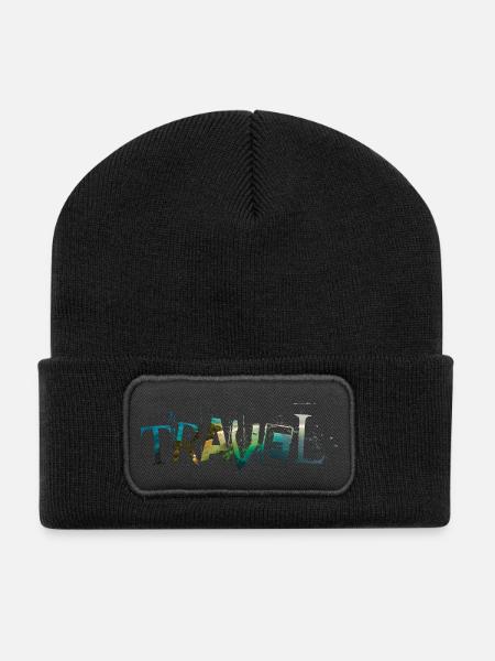 Travel - Recycelte Patch Beanie - Schwarz