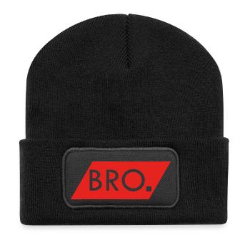 BRO - Recycelte Patch Beanie - Schwarz - Vorne
