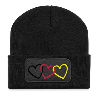 deutschland_herzen__love__f3 - Beanie recyclé à patch - noir - Devant