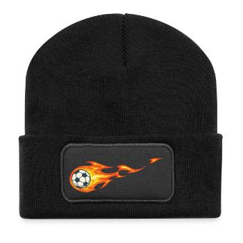 Feuerball - Recycelte Patch Beanie - Schwarz - Vorne