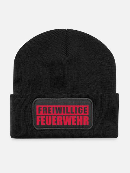 Freiwillige Feuerwehr - Recycelte Patch Beanie - Schwarz