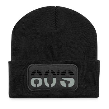 80 s logo - Beanie recyclé à patch - noir - Devant