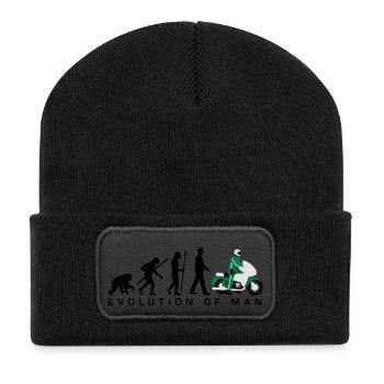 Evolution des Mannes Motorrad-Polizist 09 2016 - Recycelte Patch Beanie - Schwarz - Vorne