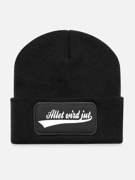 allet_wird_jut - Recycelte Patch Beanie - Schwarz