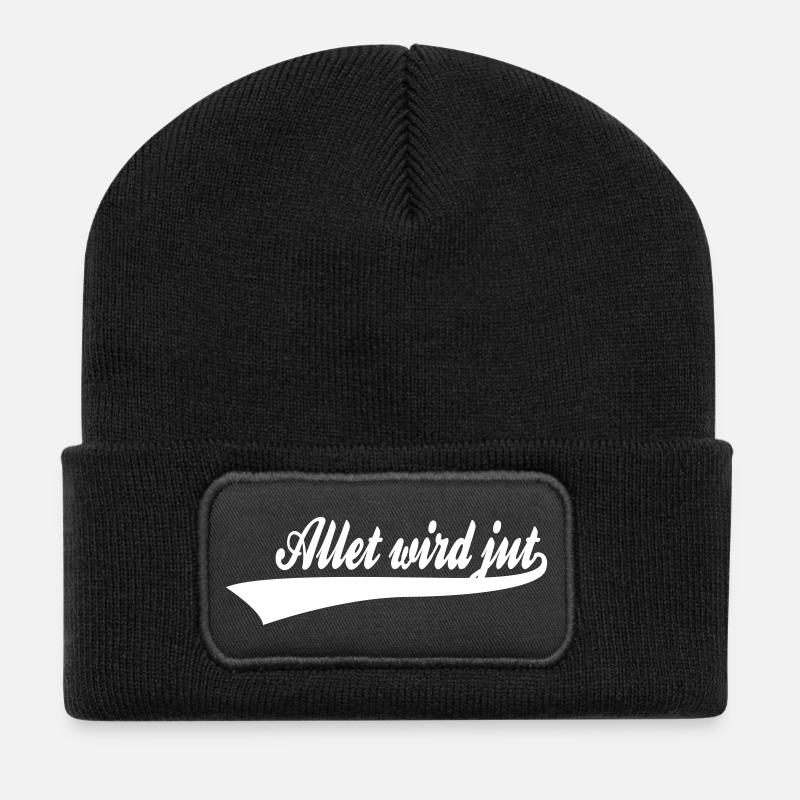 allet_wird_jut - Recycelte Patch Beanie - Schwarz