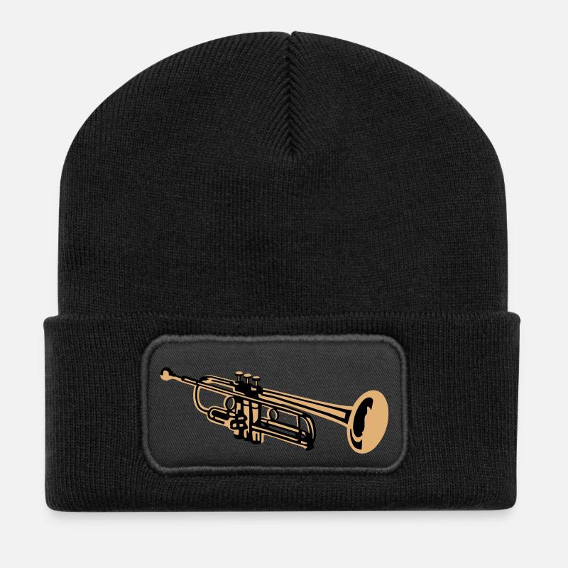 Trumpet - trompette - Beanie recyclé à patch - noir