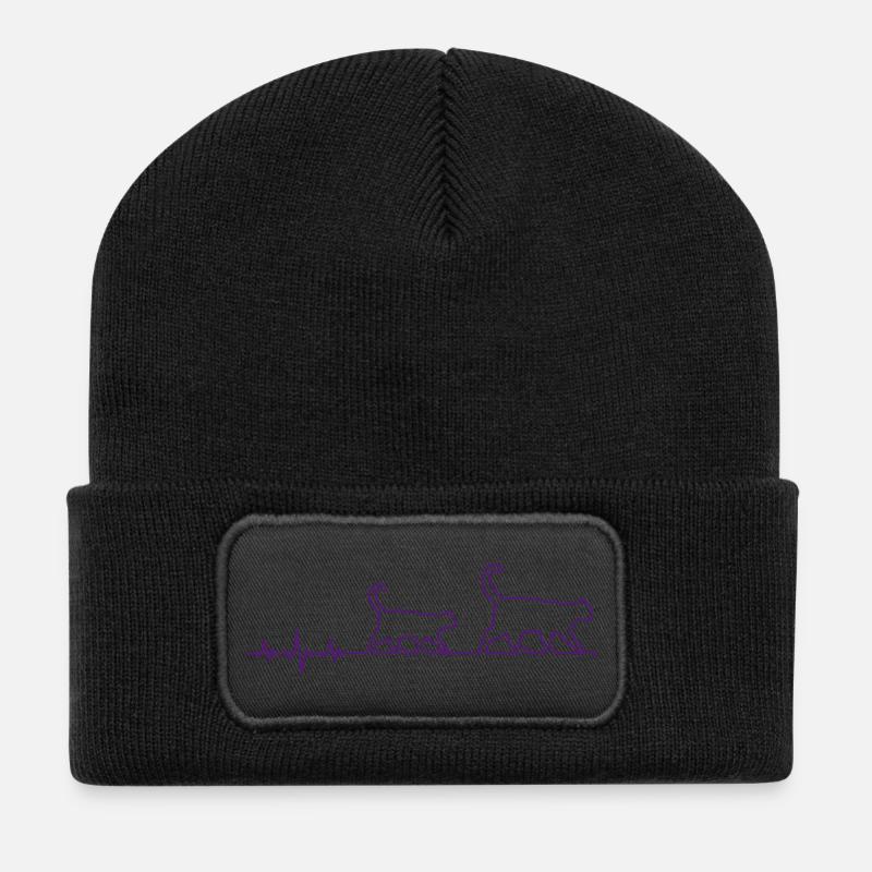 Katze - Recycelte Patch Beanie - Schwarz