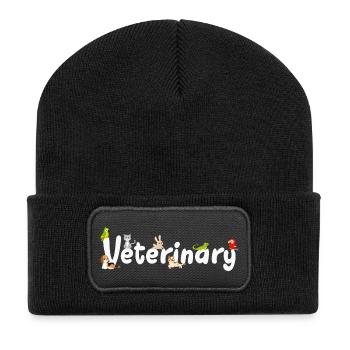 Tierarzt Tierärztin - Recycelte Patch Beanie - Schwarz - Vorne
