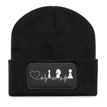 Battement de coeur jeux d'échecs - Beanie recyclé à patch - noir - Devant