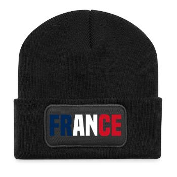 France - Beanie recyclé à patch - noir - Devant