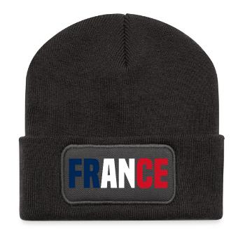 Frankreich - Recycelte Patch Beanie - Dunkelgrau - Vorne