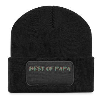 PAPA. FÊTE DES PÈRES. BONNE FÊTE PAPA. BONNE FÊTE - Beanie recyclé à patch - noir - Devant
