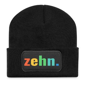 10. Geburtstag zehn 10 Jahre Geschenk - Recycelte Patch Beanie - Schwarz - Vorne