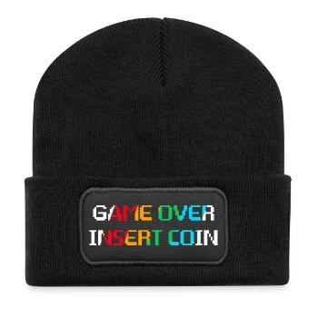 Game Over Insert Coin (foncé) - Beanie recyclé à patch - noir - Devant