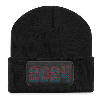 WEIHNACHTEN. JAHR. JAHRESTAG. RUHESTAND. PAPA. MAMAM. - Recycelte Patch Beanie - Schwarz - Vorne