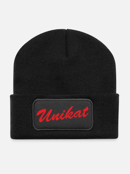 Unikat - Recycelte Patch Beanie - Schwarz