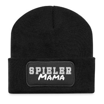 Spieler Mama - Recycelte Patch Beanie - Schwarz - Vorne