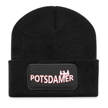 POTSDAMER - Recycelte Patch Beanie - Schwarz - Vorne