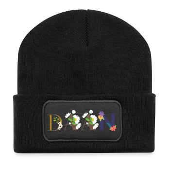 DAAN name decorated with flowers - Recycled Patch Beanie - black - Front